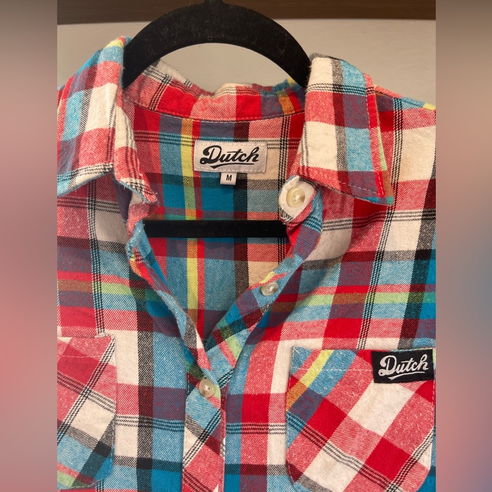 Dutch Bros Plaid Long Sleeve Button-up
